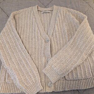 Like New! Loft Sparkle Sweater with jewel buttons in Large